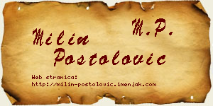 Milin Postolović vizit kartica